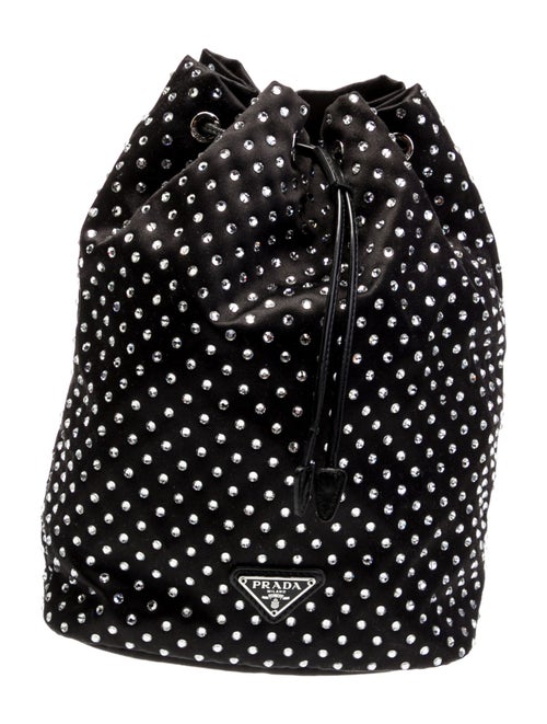 Prada Enameled Metal Triangle Bucket Bag