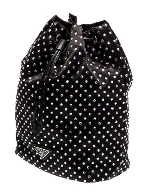 Prada Enameled Metal Triangle Bucket Bag