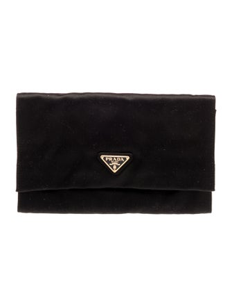 Prada Enameled Metal Triangle Clutch
