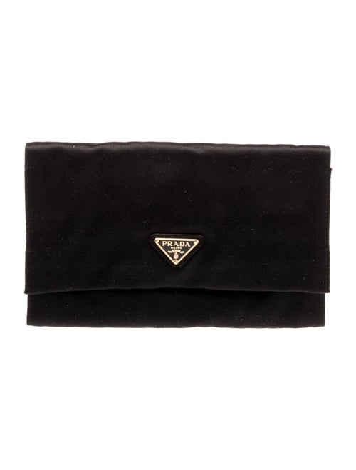 Prada Enameled Metal Triangle Clutch