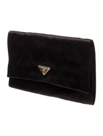 Prada Enameled Metal Triangle Clutch
