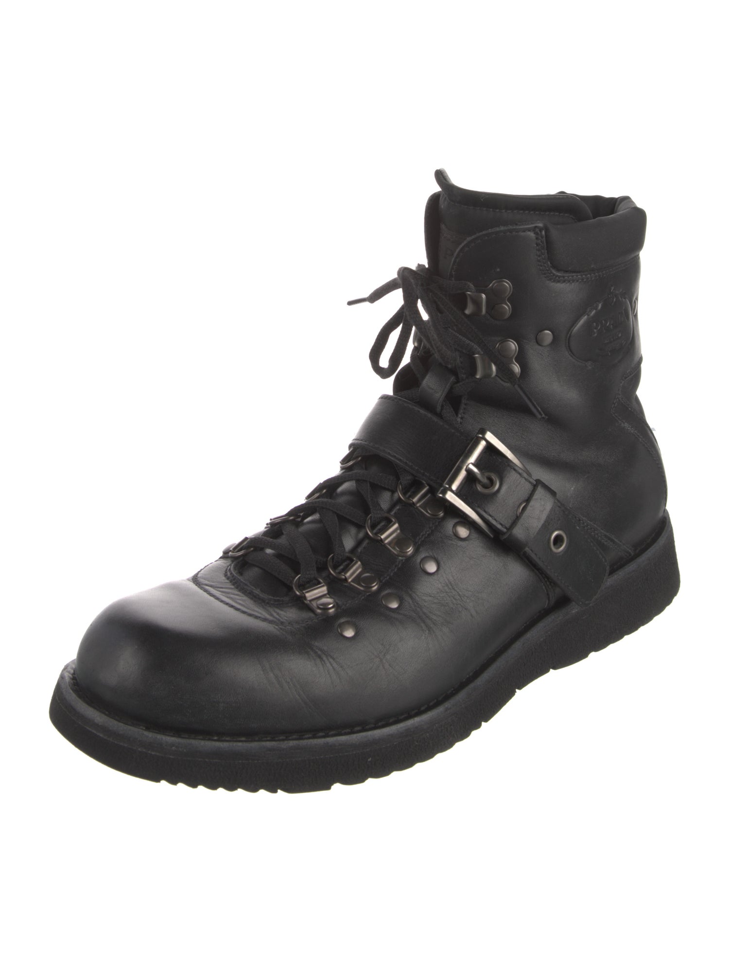 Prada Leather Lace-Up Boots