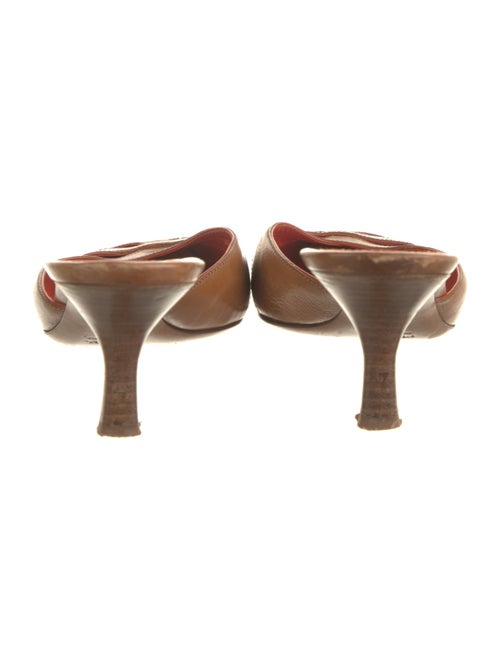 Prada Leather Cutout Accent Mules