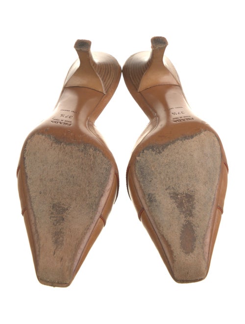 Prada Leather Cutout Accent Mules