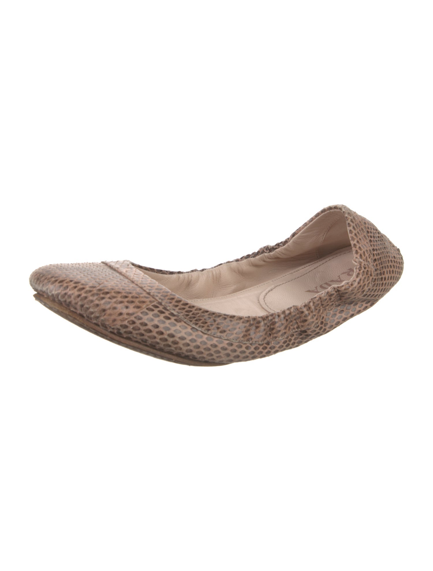 Prada Snakeskin Animal Print Ballet Flats