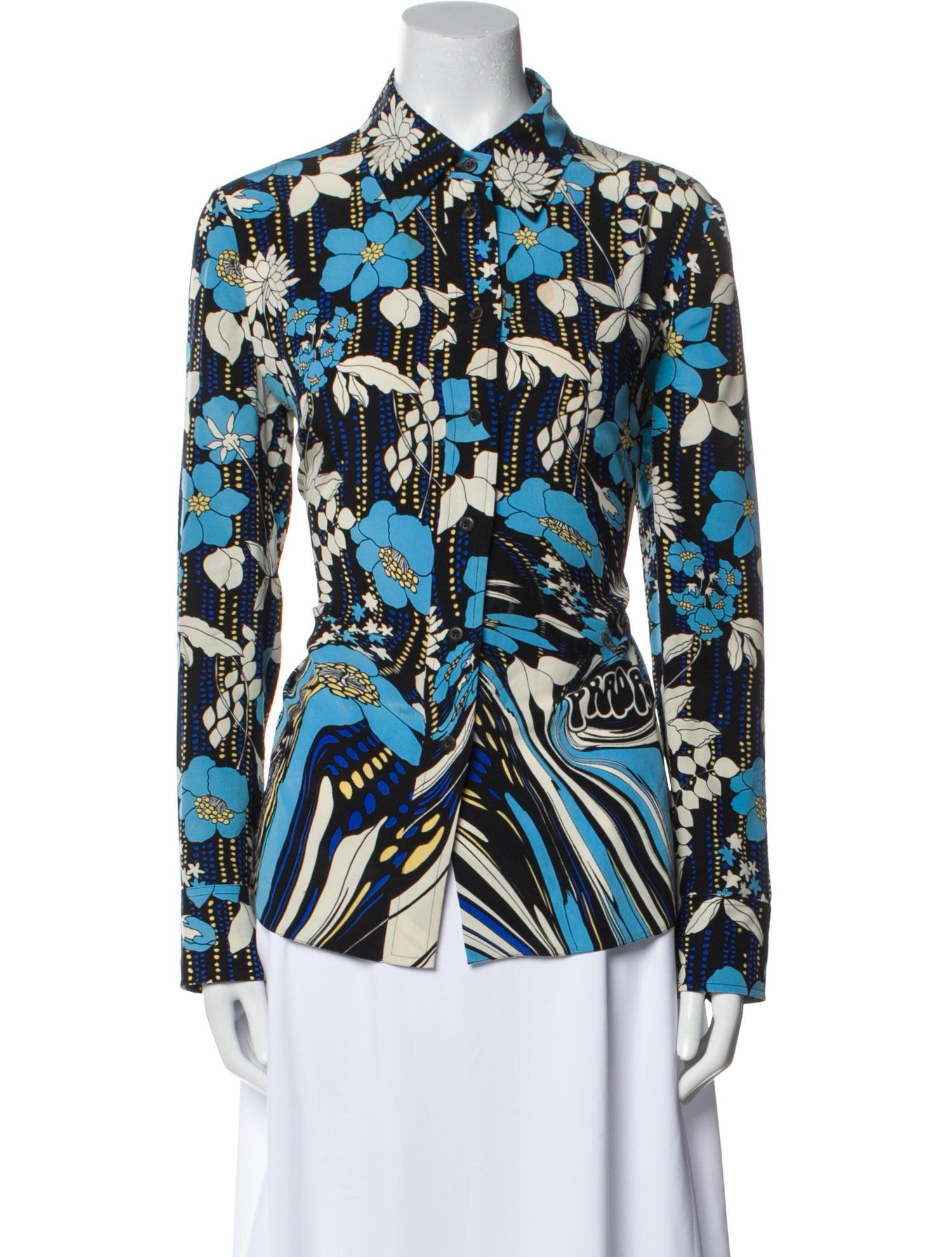 Prada 2019 Silk Button-Up Top