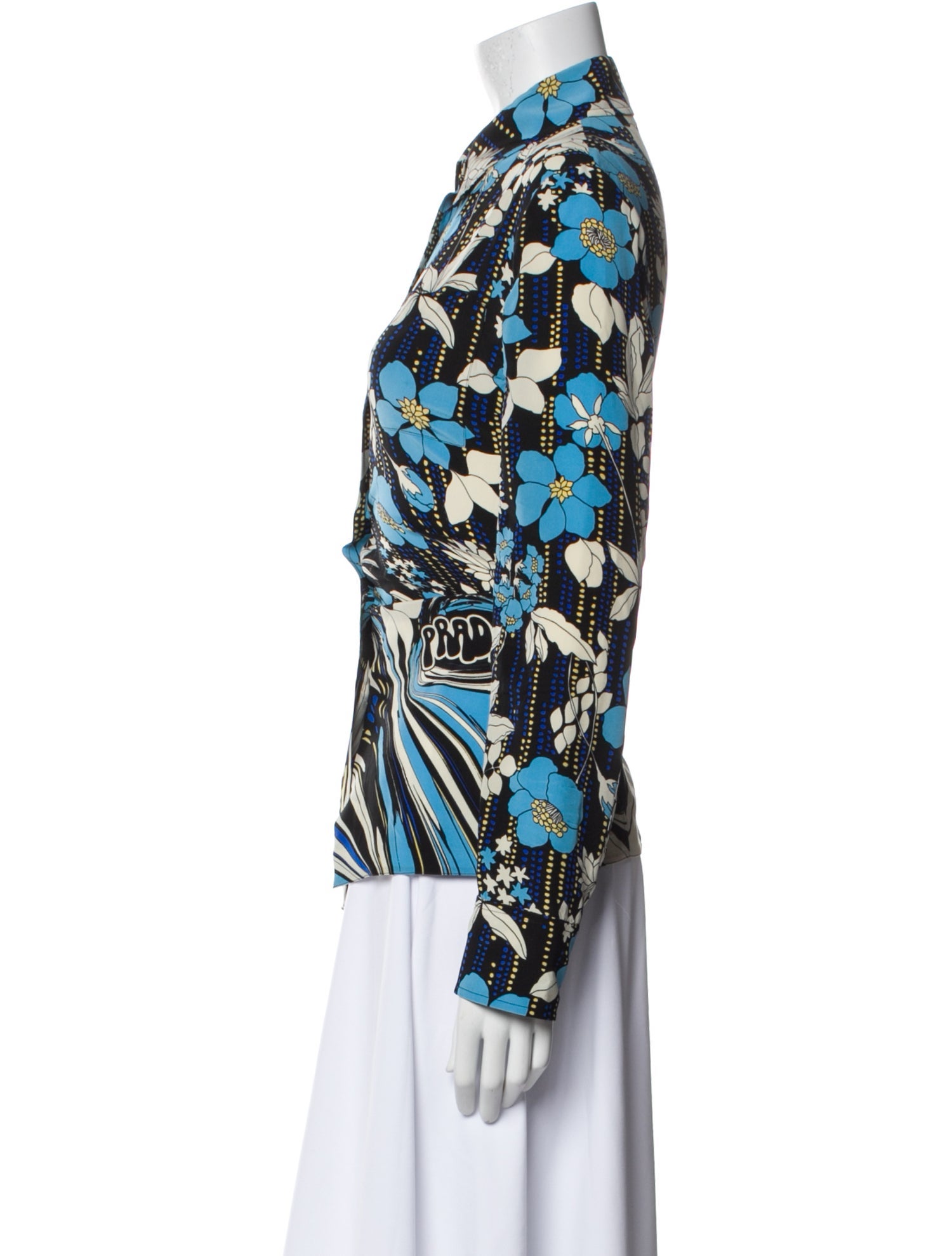 Prada 2019 Silk Button-Up Top