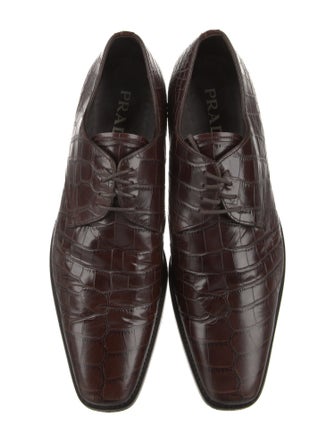 Prada Crocodile Derby Shoes