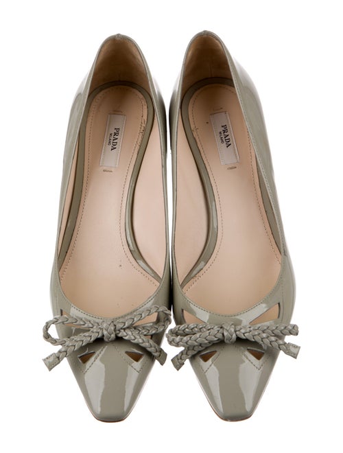 Prada Patent Leather Bow Accents Pumps