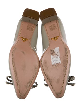 Prada Patent Leather Bow Accents Pumps
