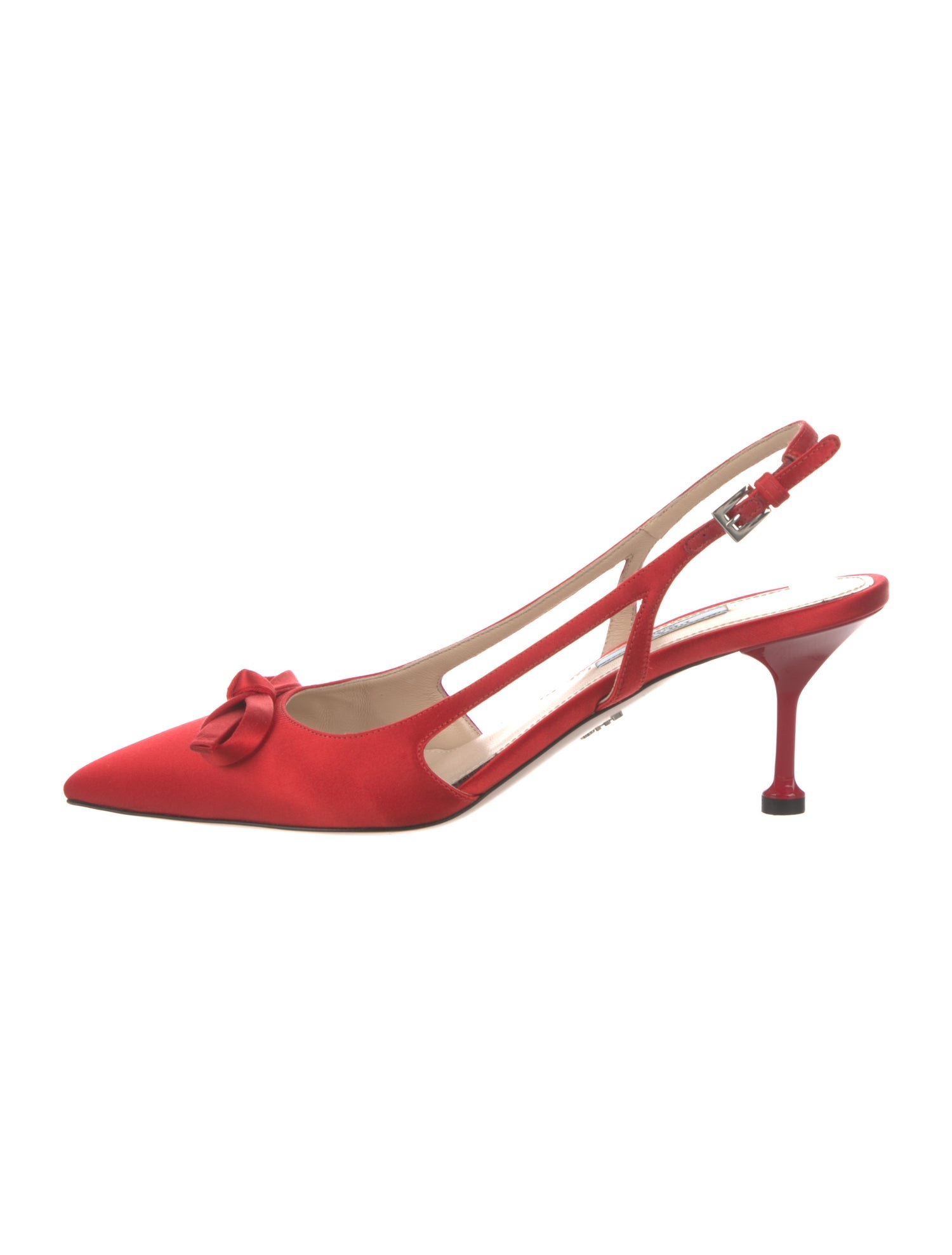 Prada Satin Bow Accents Slingback Pumps