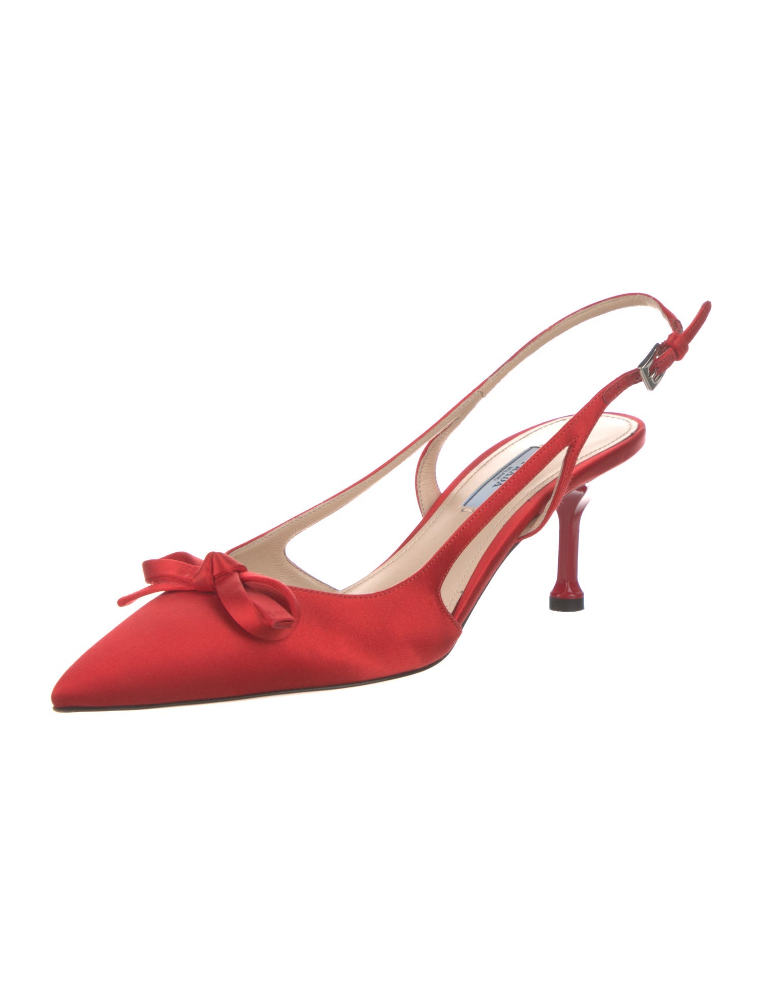 Prada Satin Bow Accents Slingback Pumps