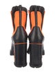 Prada Leather Colorblock Pattern Lace-Up Boots