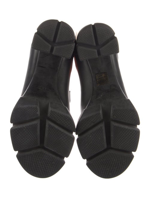 Prada Leather Colorblock Pattern Lace-Up Boots