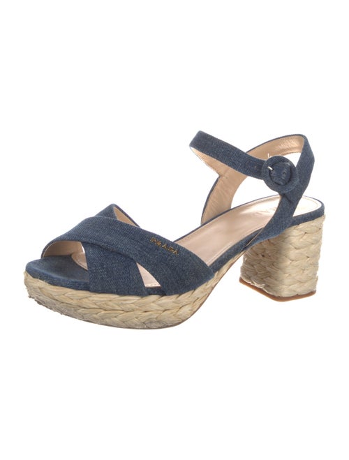 Prada Denim Colorblock Pattern Slingback Pumps