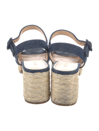 Prada Denim Colorblock Pattern Slingback Pumps