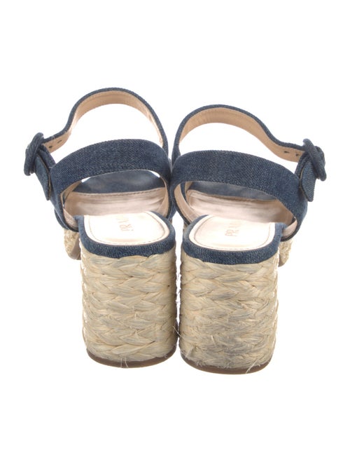 Prada Denim Colorblock Pattern Slingback Pumps