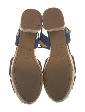 Prada Denim Colorblock Pattern Slingback Pumps