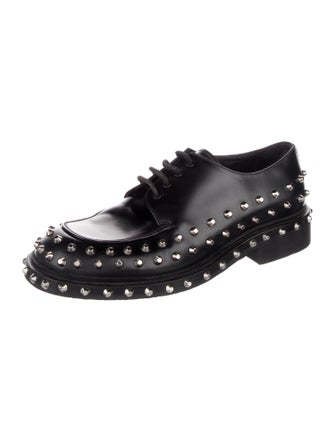 Prada Leather Studded Accents Derby Shoes