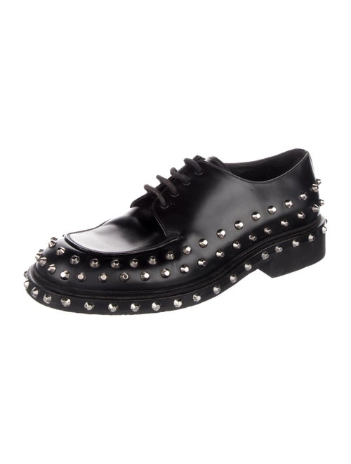 Prada Leather Studded Accents Derby Shoes