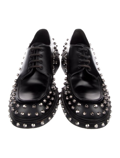 Prada Leather Studded Accents Derby Shoes