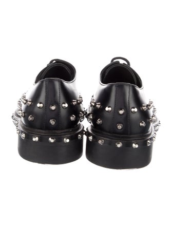Prada Leather Studded Accents Derby Shoes