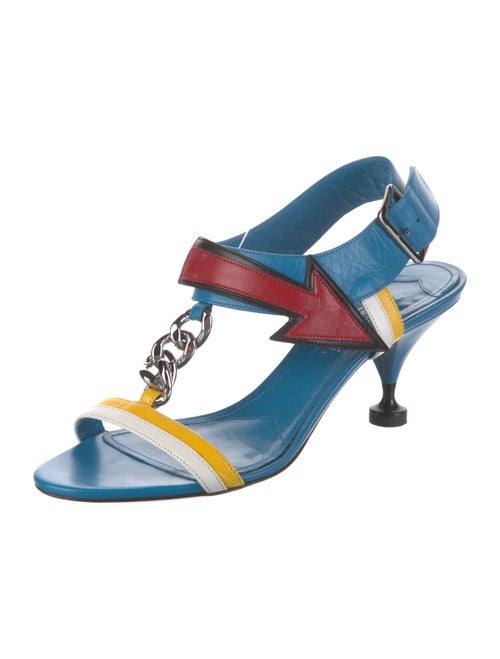 Prada Leather Colorblock Pattern Slingback Pumps