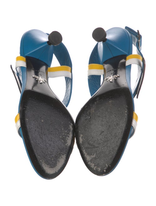 Prada Leather Colorblock Pattern Slingback Pumps