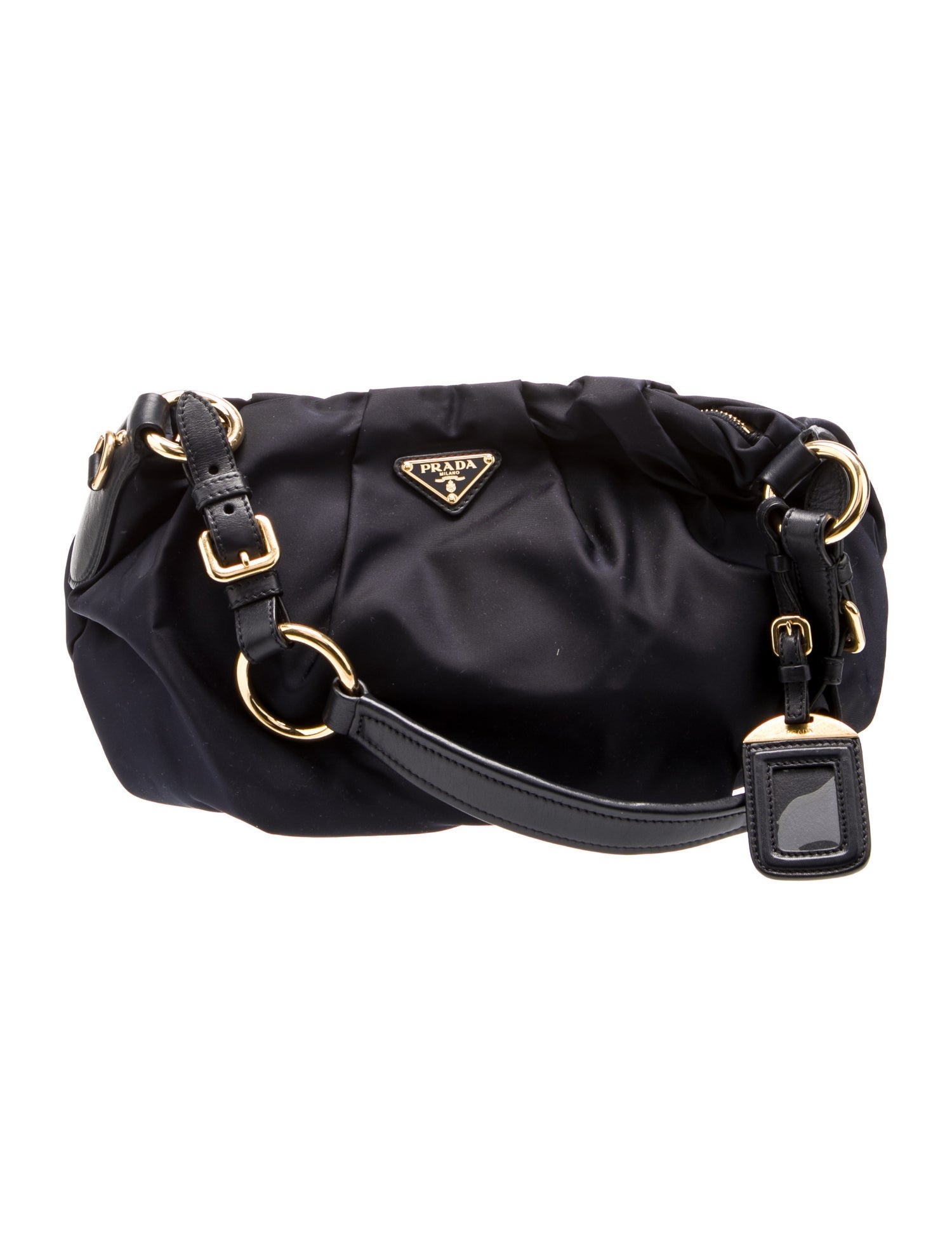 Prada Enameled Metal Triangle Hobo