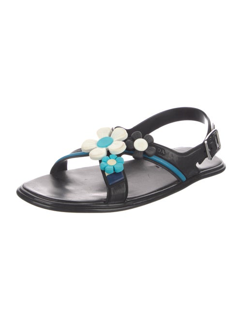 Prada Signature Logo Rubber Slingback Sandals