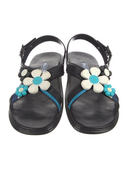 Prada Signature Logo Rubber Slingback Sandals