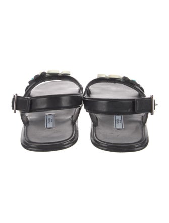 Prada Signature Logo Rubber Slingback Sandals