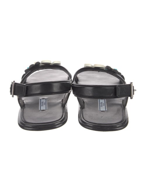 Prada Signature Logo Rubber Slingback Sandals