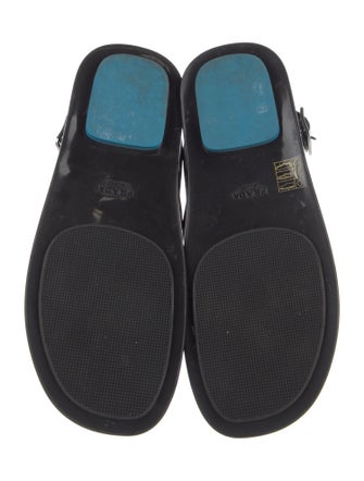 Prada Signature Logo Rubber Slingback Sandals