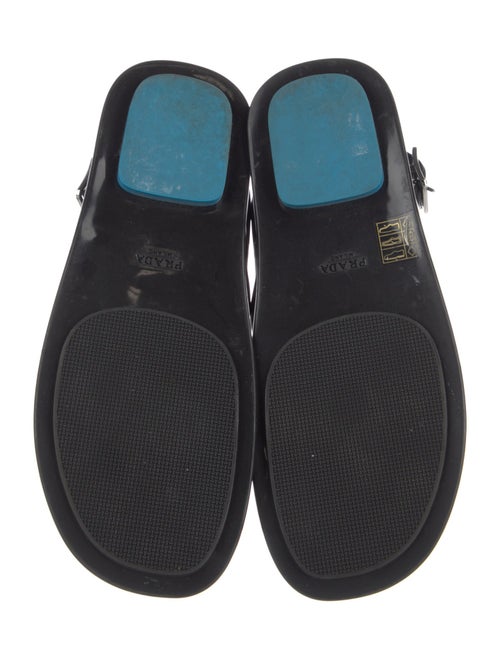 Prada Signature Logo Rubber Slingback Sandals