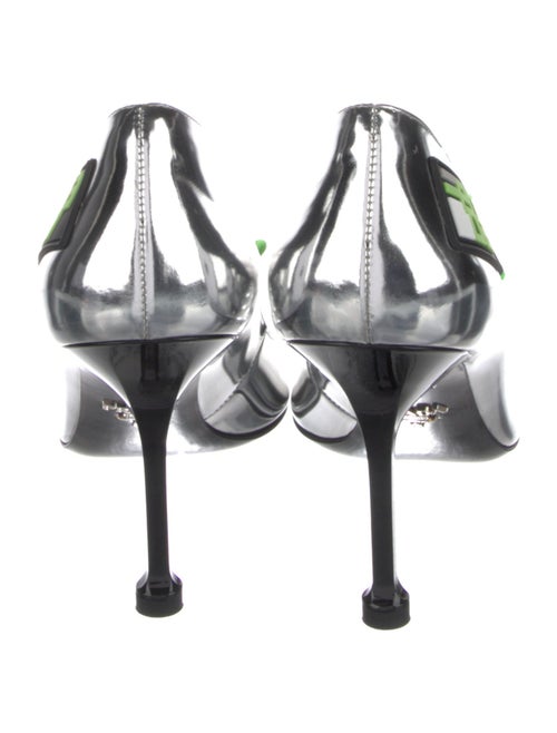 Prada Patent Leather Graphic Print Slingback Pumps