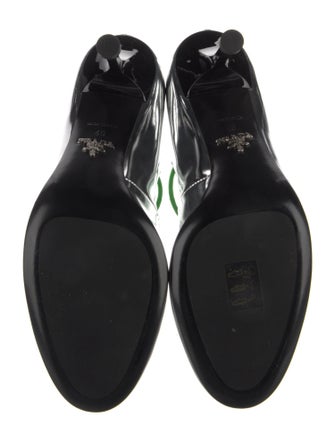 Prada Patent Leather Graphic Print Slingback Pumps