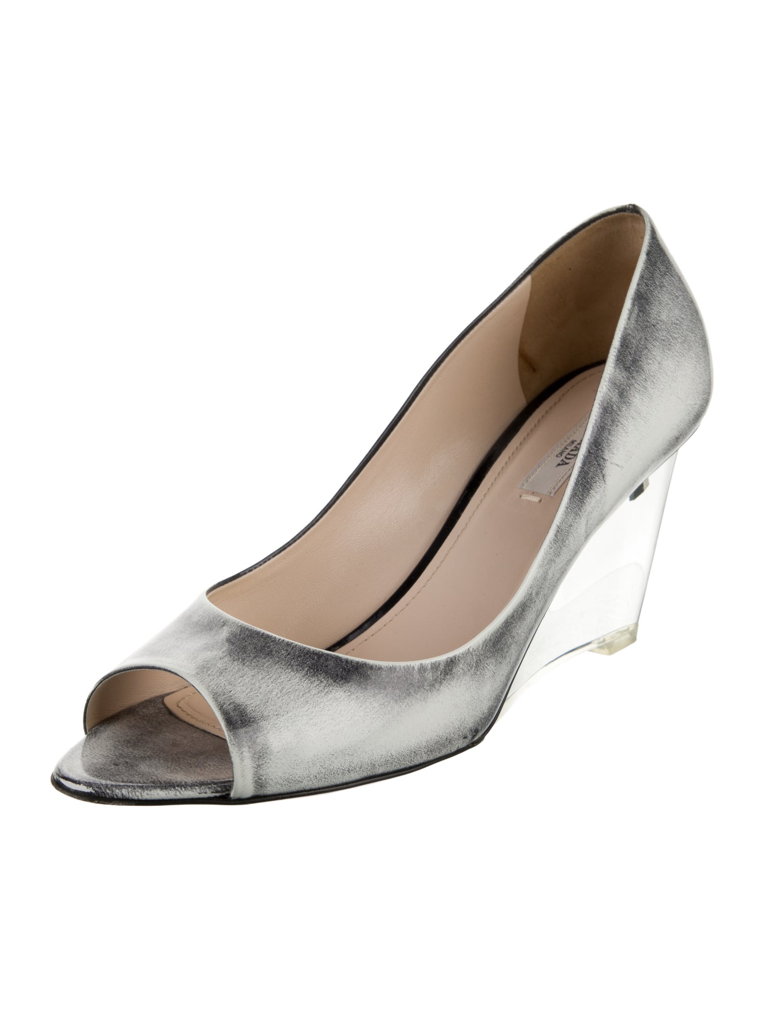 Prada Leather Distressed Accents Pumps