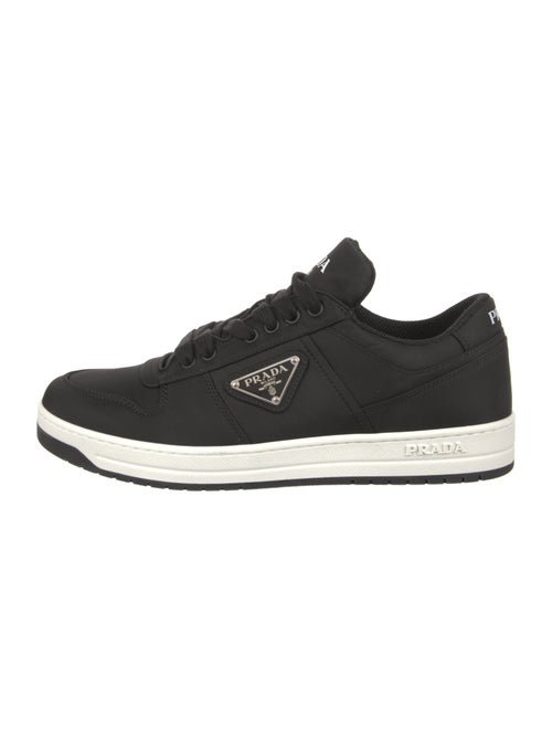 Prada Enameled Metal Triangle Nylon Sneakers