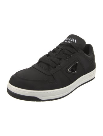 Prada Enameled Metal Triangle Nylon Sneakers
