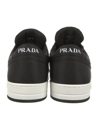 Prada Enameled Metal Triangle Nylon Sneakers