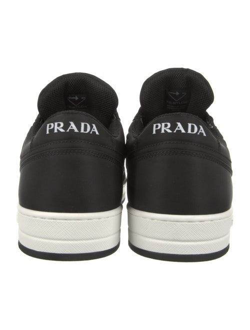 Prada Enameled Metal Triangle Nylon Sneakers