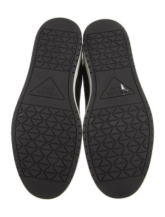 Prada Enameled Metal Triangle Nylon Sneakers