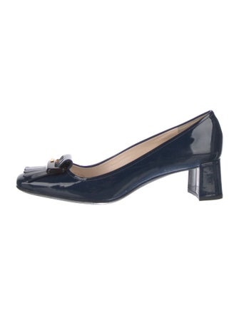 Prada Sport Patent Leather Fringe Trim Accent Pumps