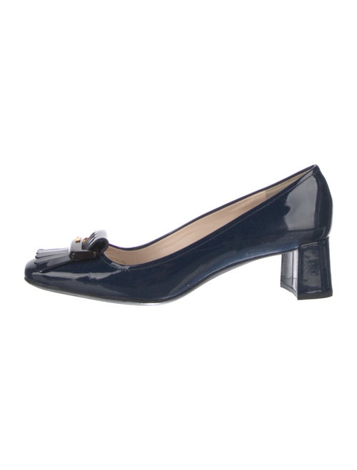 Prada Sport Patent Leather Fringe Trim Accent Pumps