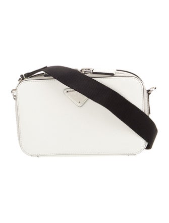 Prada Enameled Metal Triangle Crossbody Bag