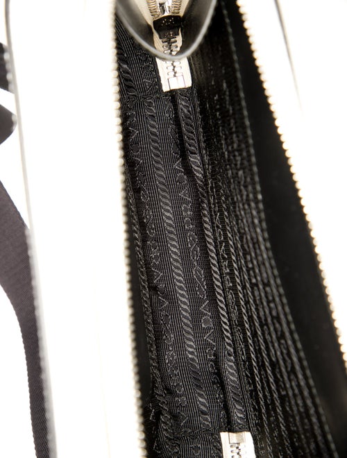 Prada Enameled Metal Triangle Crossbody Bag