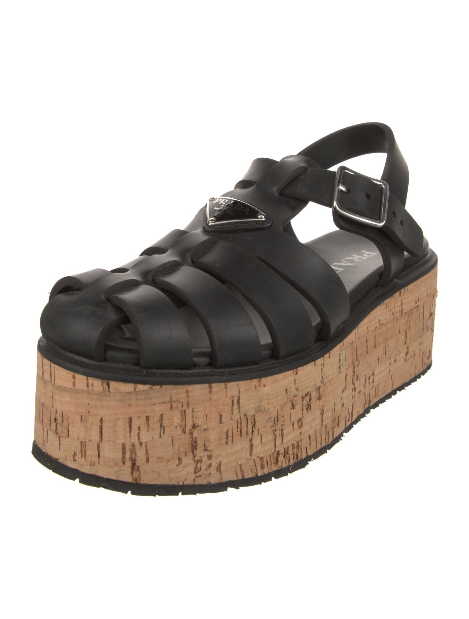 Prada Rubber Slingback Sandals