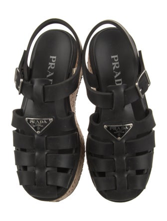 Prada Rubber Slingback Sandals