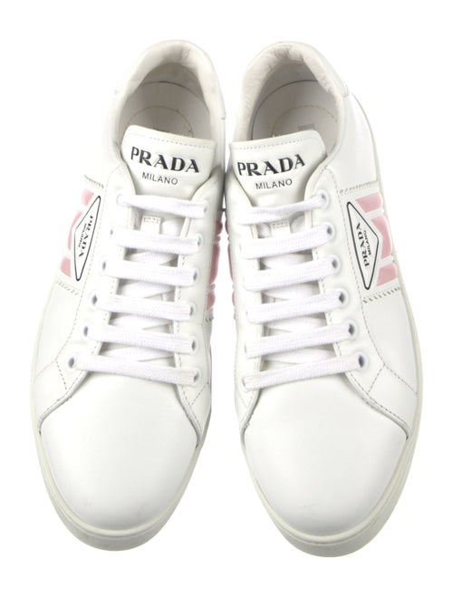 Prada Leather Scalloped Accent Sneakers